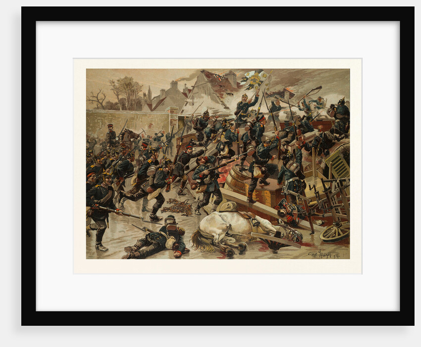 Storming of the Great Barricade at the Entrance of Le Bourget by the 3rd Garde-Grenadier Regiment Queen Elisabeth on the 30th of October, 1870 by Anonymous