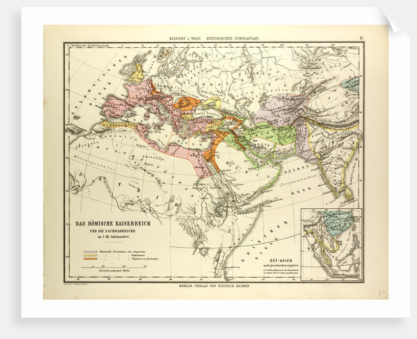 Map of the Roman Empire and Its Neighbour Empires in the 1st 2nd and 3rd Centuries A.D. by Anonymous