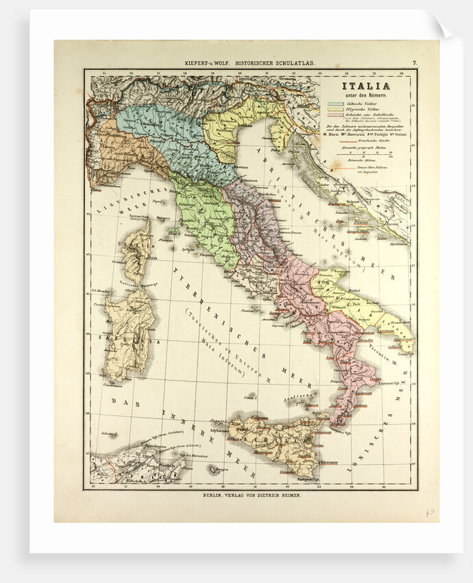 Map of Italy During the Roman Empire by Anonymous
