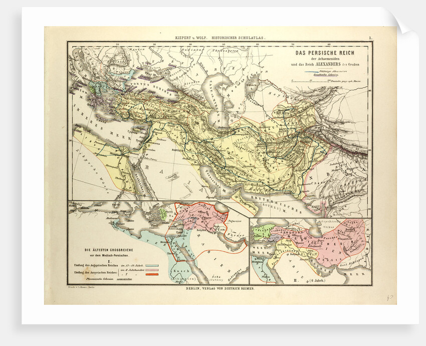 Map of the Persian Empire and the Empire of Alexander the Great by Anonymous
