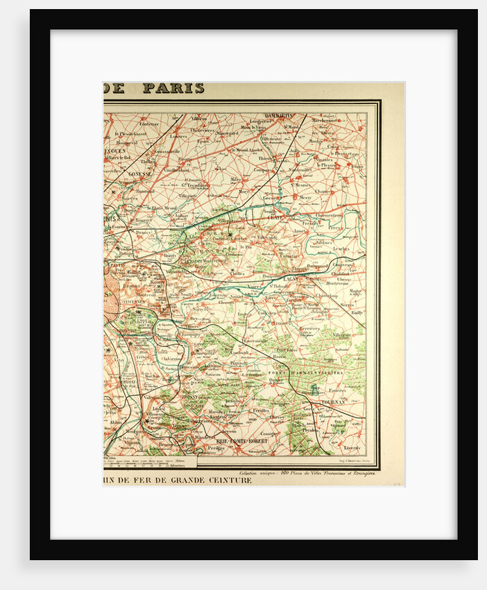 Map of Paris and Its Vicinity by Anonymous