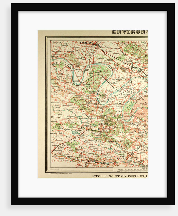 Map of Paris and Its Vicinity by Anonymous