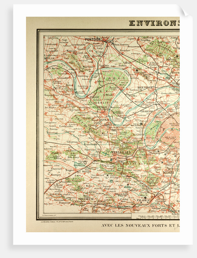 Map of Paris and Its Vicinity by Anonymous