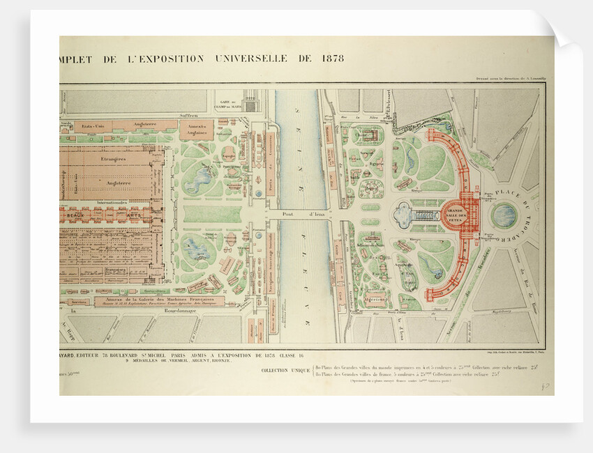 Map of the Universal Exposition of 1878 Paris by Anonymous