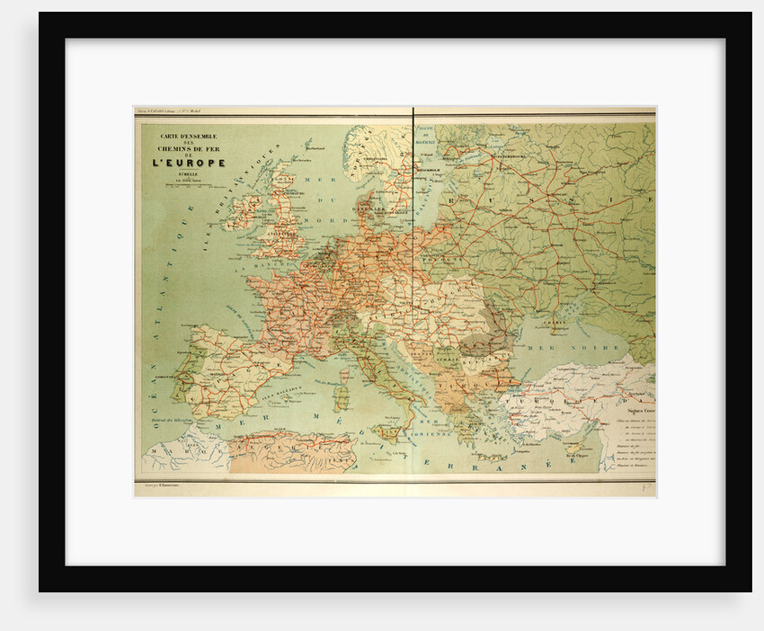 Map of European Railway Lines by Anonymous