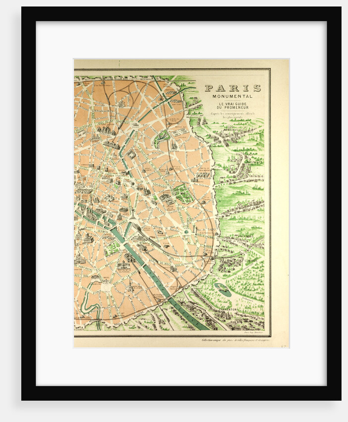 Map of the Monuments in Paris by Anonymous