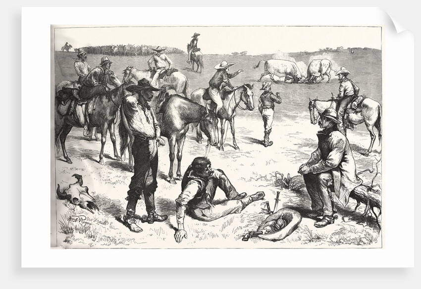 Among the Cow Boys, Cowboy, Cowboys, Western, Male by Anonymous