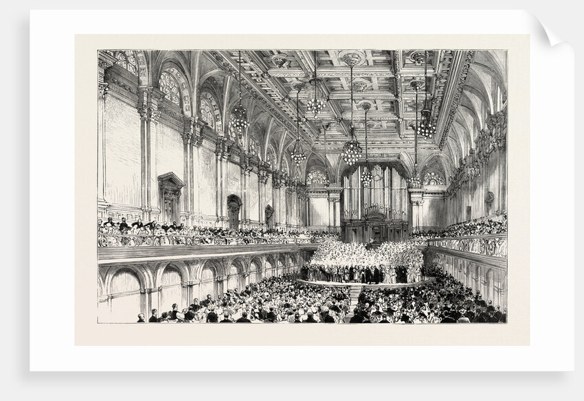 The New Town Hall at Portsmouth: Ceremony in the Grand Hall, the Prince of Wales Declaring the Building Open, UK by Anonymous