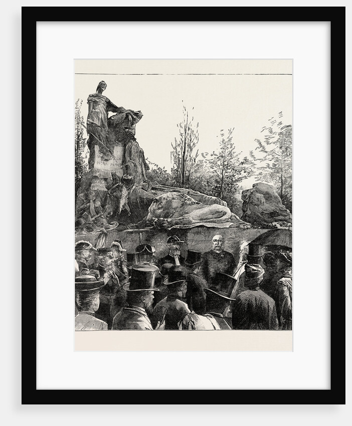 The Unveiling of the Waterloo Monument in the Evere Cemetery, Brussels, by H.R.H. The Duke of Cambridge, Belgium by Anonymous
