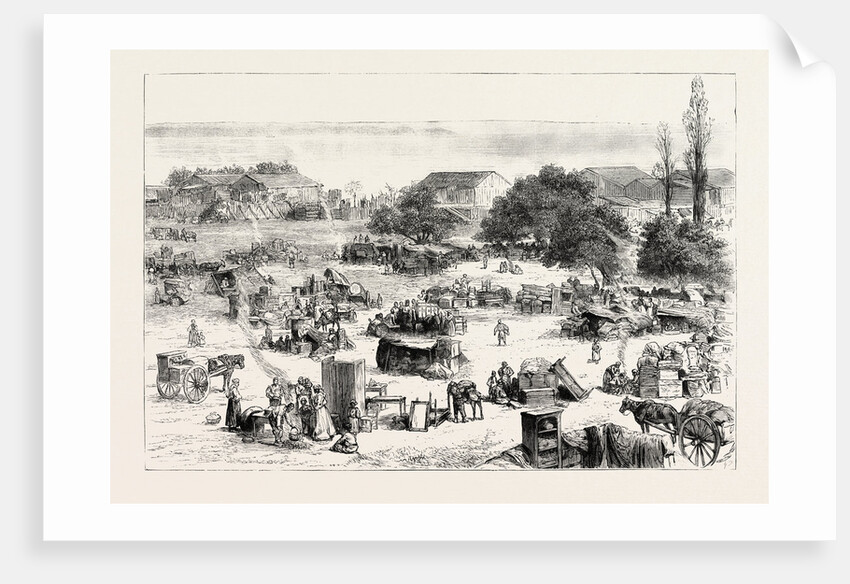 The Great Fire at Salonica, Thessaloniki, Greece: The Homeless People Camping Out on the Outskirts of the Town by Anonymous