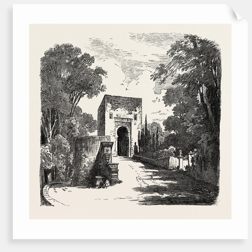 The Burning of the Alhambra at Granada: The Gate of Justice, Andalusia, Spain by Anonymous