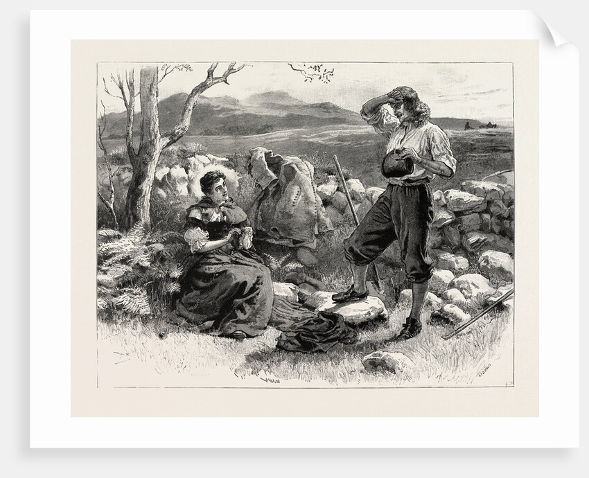 Urith: A Tale of Dartmoor, by S. Baring Gould; Urith Brought Out Her Knitting and Sat on a Stone by Him, As He Worked. by Anonymous