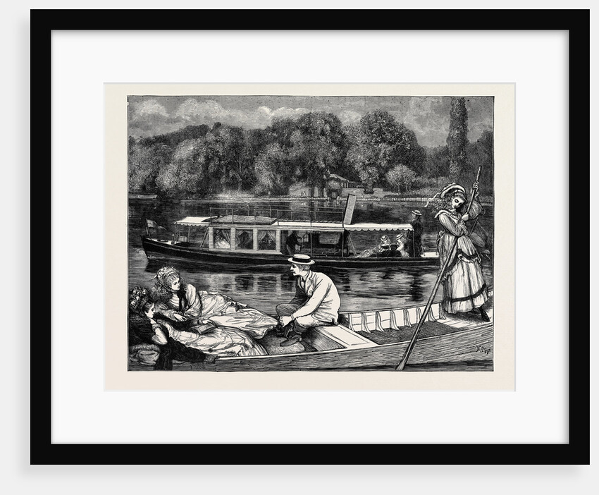Steaming and Punting, a Sketch Near Cliveden Woods by Anonymous