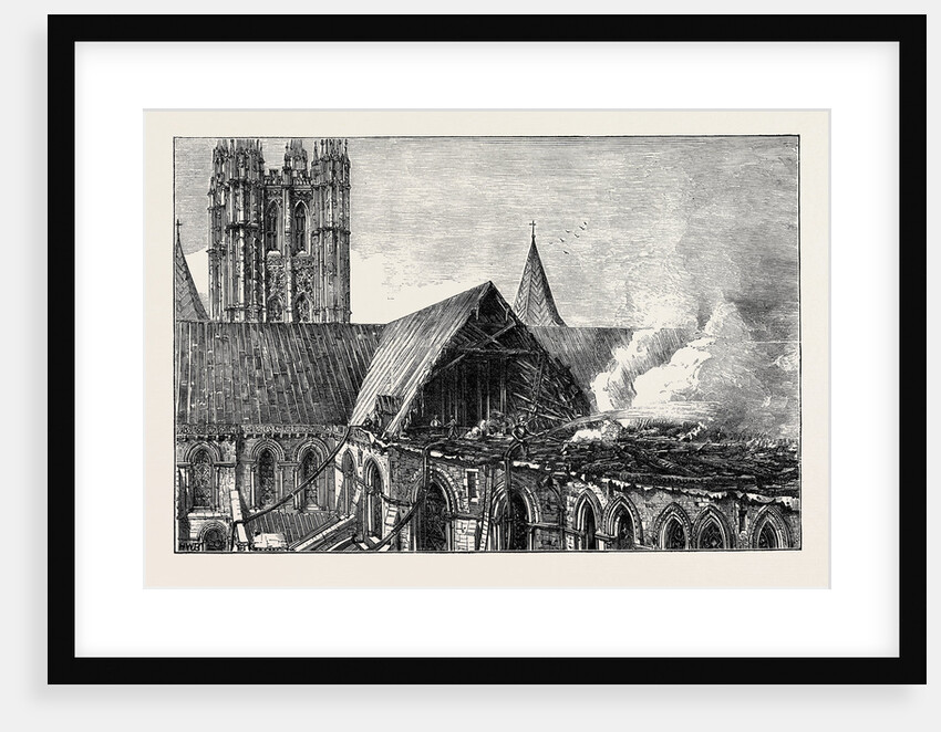 Canterbury Cathedral after the Recent Fire, Showing the Portion Burnt by Anonymous
