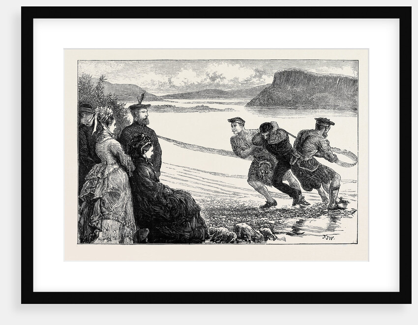 Drawing the Net at Loch Brora, a Sketch During the Queen's Visit to Dunrobin by Anonymous