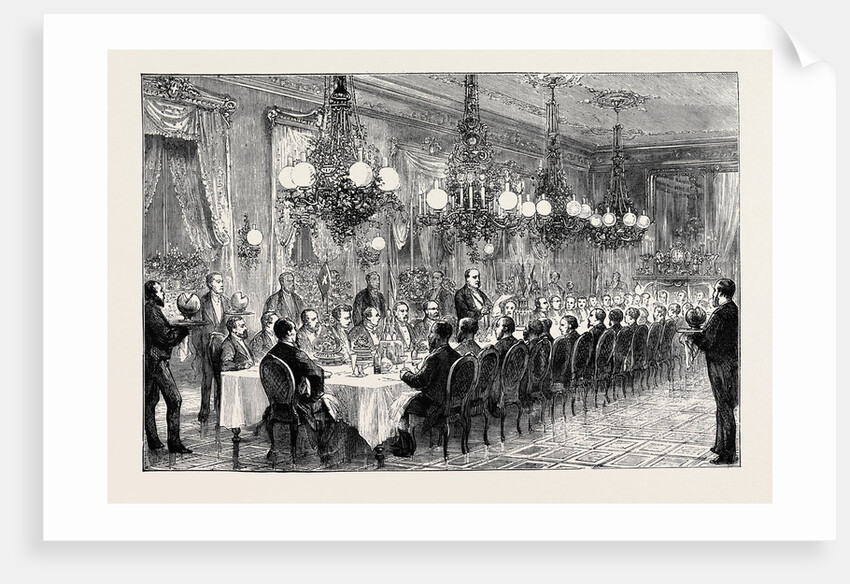 Banquet Given to the Alabama Arbitrators by the Geneva Conseil D'État, Count Sclopis Reading His Speech by Anonymous