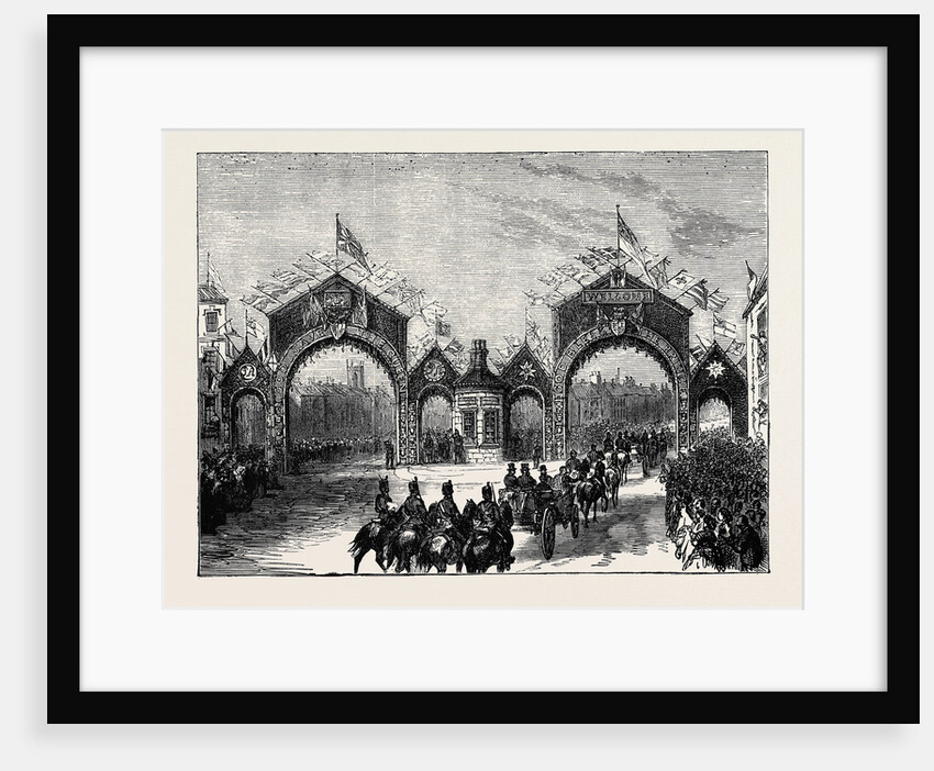 Prince Arthur at Leeds: Triumphal Arches at the Junction of Roundhay Road and Chapletown Road by Anonymous
