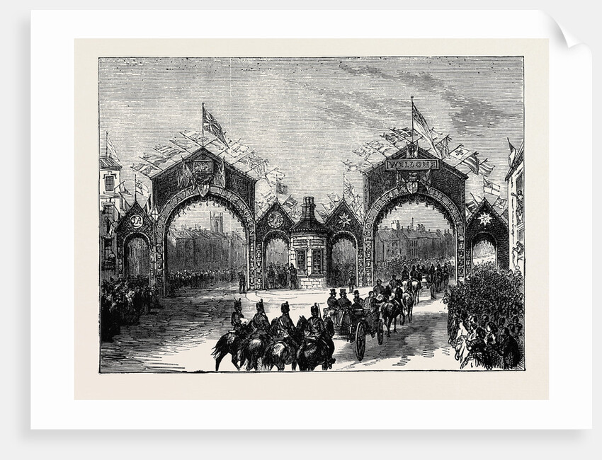 Prince Arthur at Leeds: Triumphal Arches at the Junction of Roundhay Road and Chapletown Road by Anonymous