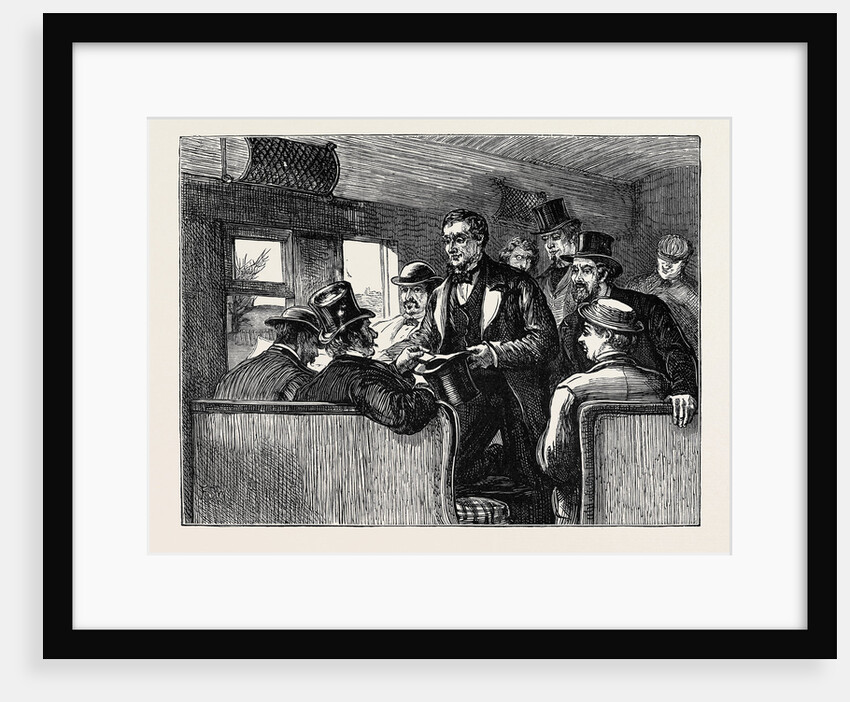 Sketches in New York During the Presidential Election: Taking Votes in a Railway Car by Anonymous