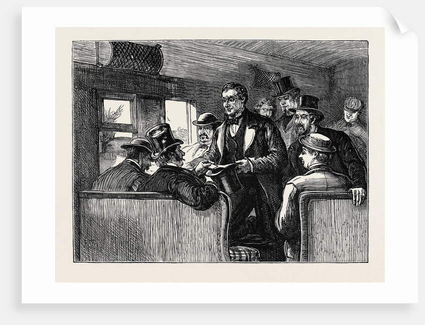 Sketches in New York During the Presidential Election: Taking Votes in a Railway Car by Anonymous