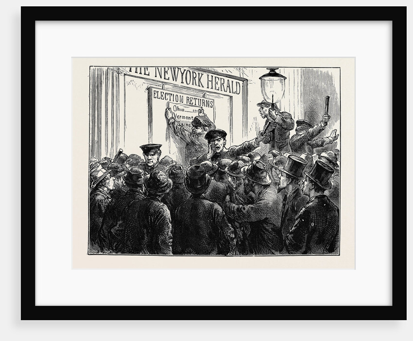Sketches in New York During the Presidential Election: Outside a Newspaper Office by Anonymous