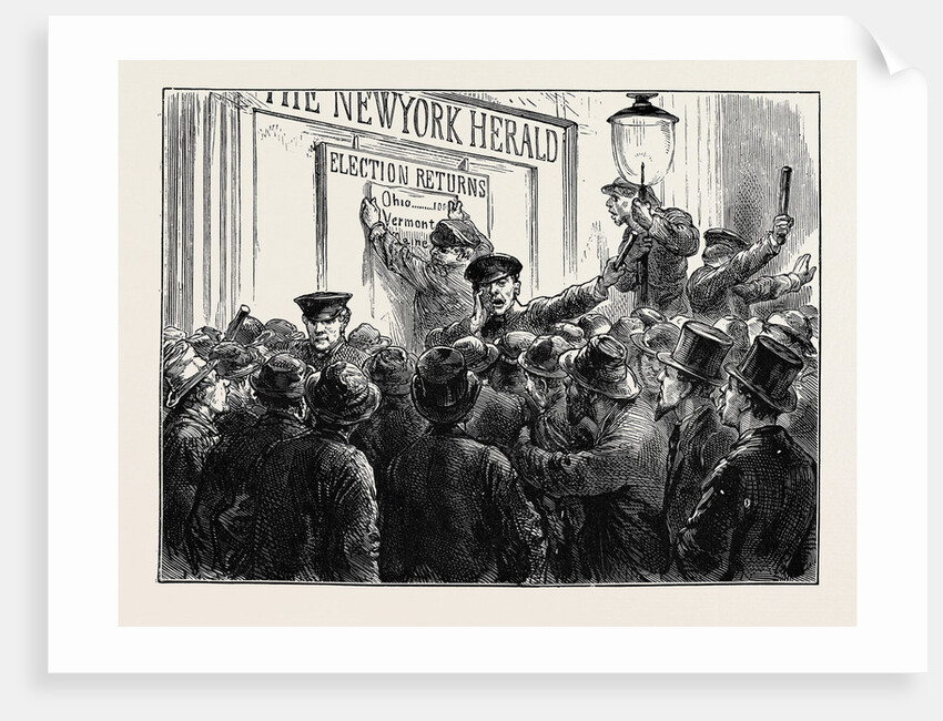 Sketches in New York During the Presidential Election: Outside a Newspaper Office by Anonymous