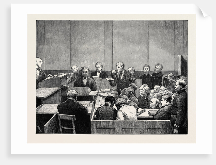 The Hyde Park Prosecutions: A Sketch in Marlborough Street Police Court, London by Anonymous