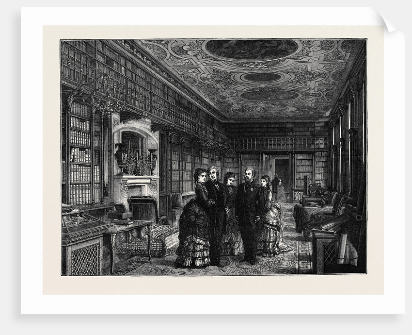 The Prince and Princess of Wales at Chatsworth: The Library by Anonymous