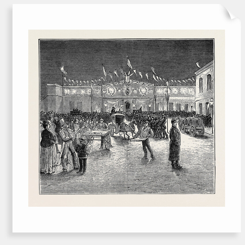 The Prince and Princess of Wales at Derby: The Railway Station Illuminated by Anonymous
