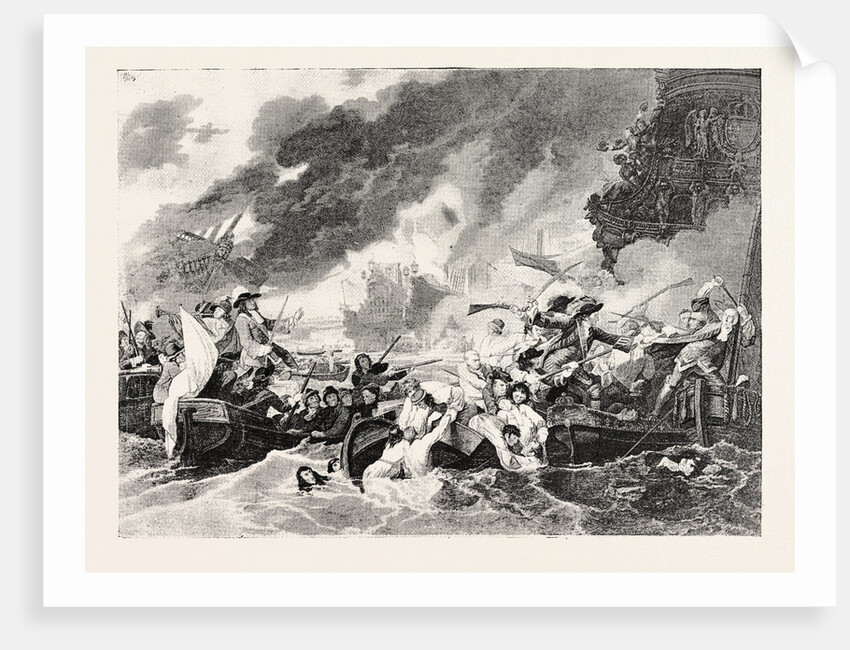 Destruction of the French Ships in the Bay of La Hogue, after the Battle of Barfleur, May 23rd, 1692 by Anonymous