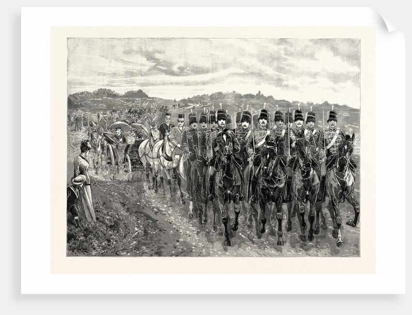 The Review Before the Queen at Aldershot: Her Majesty Driving from Farnborough Station to the Review by Anonymous