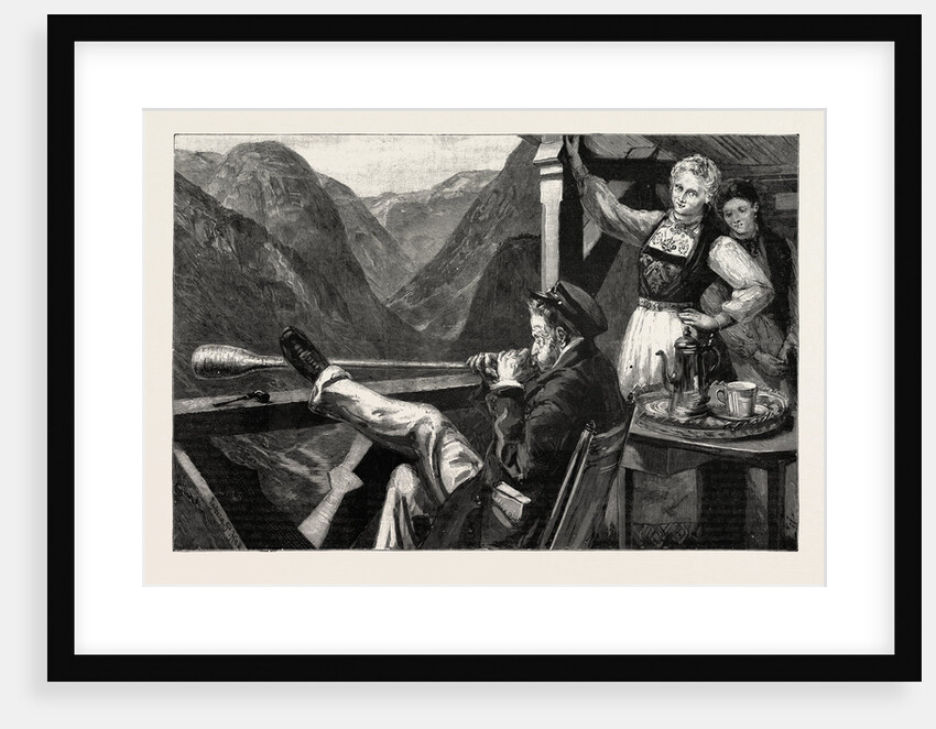 Blowing the Horn at the Hotel on the Stalheimsklev, Norway by Anonymous