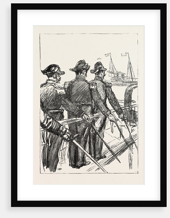 The Visit of the French Fleet: French Officers Saluting H.M. The Queen by Anonymous