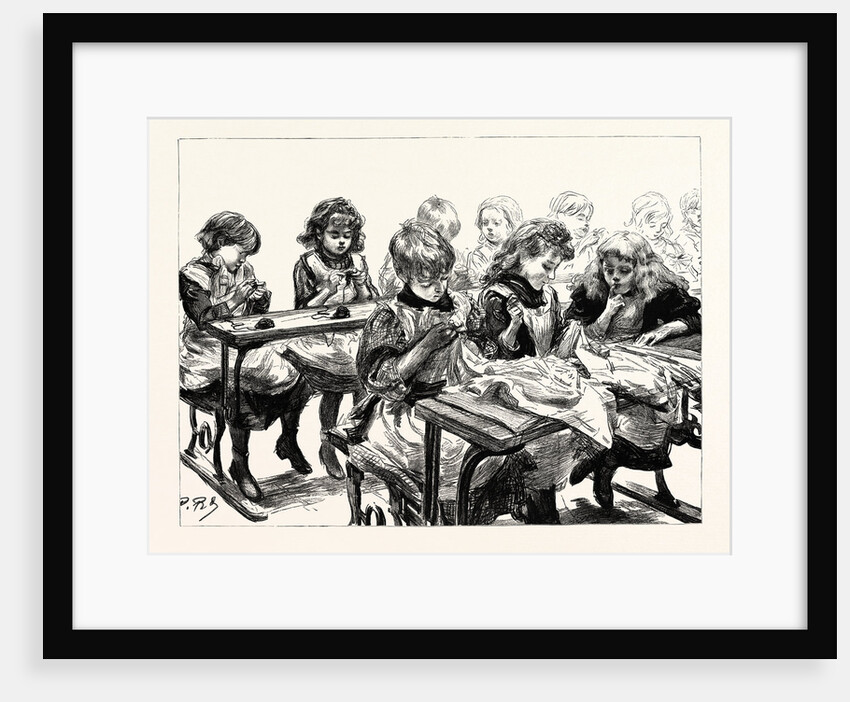 The Free Education Act, the Sewing Class of Elder Girls by Anonymous