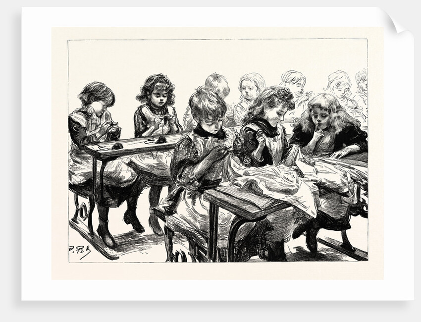 The Free Education Act, the Sewing Class of Elder Girls by Anonymous