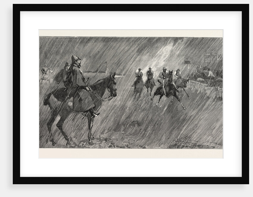The Newmarket October Meeting: Rain on the Course: A Good Wetting-Through for the Jockeys by Anonymous