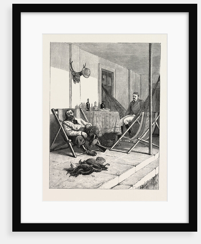 Sketches of Life on an Estancia in the Argentine Republic: Resting in the Veranda after a Day's Shooting by Anonymous