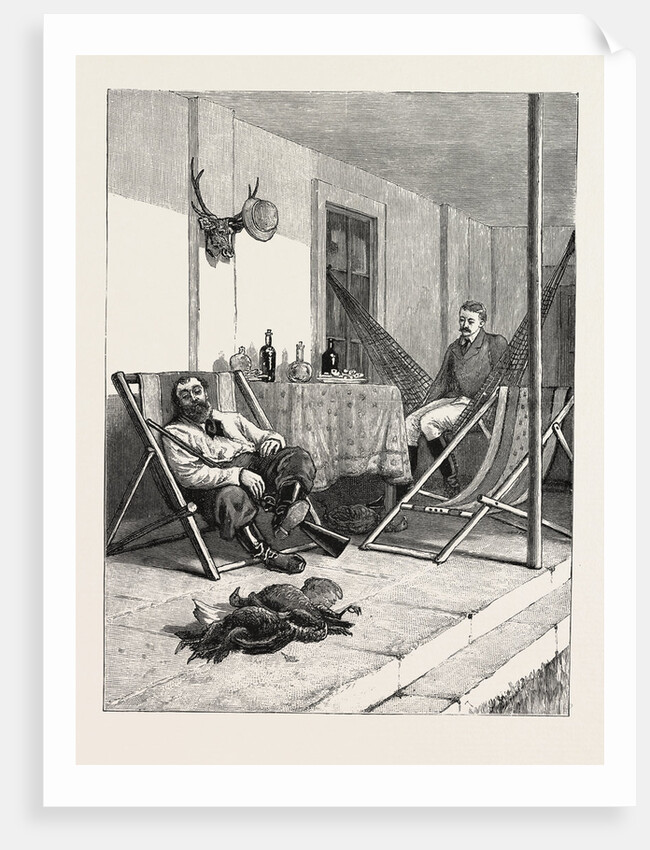 Sketches of Life on an Estancia in the Argentine Republic: Resting in the Veranda after a Day's Shooting by Anonymous