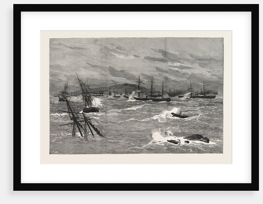 A Pampero (or Hurricane) in South America: The Inner Anchorage, Monte Video, During the Storm by Anonymous