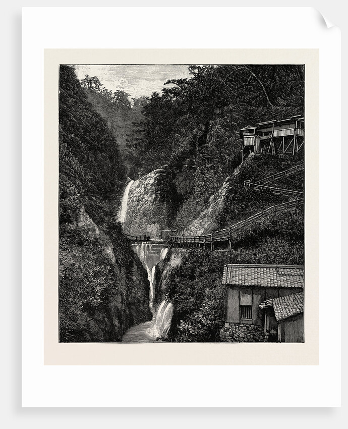 Scenes in the Towns and Districts Recently Devastated by the Earthquake in Japan: The Waterfall of Nunobiki Notaki, Kobe by Anonymous