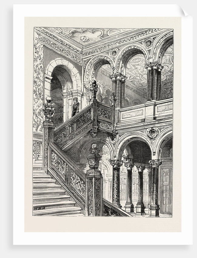 Lord Salisbury's Visit to Birmingham, Hewell Grange, the Seat of Lord Windsor, Where the Prime Minister is Staying: The Great Staircase by Anonymous