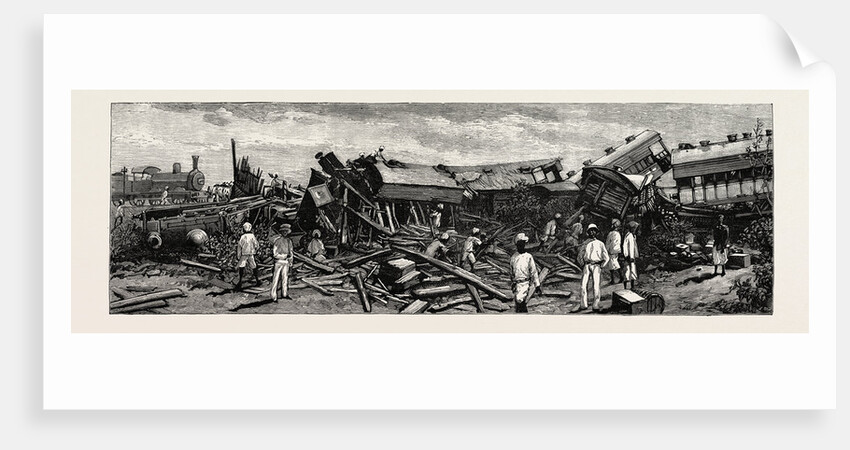 The Accident Near Nagpur on the Great Indian Peninsula Railway: The Wreck of the Leading Engine is Shown Lying Upon Its Side by Anonymous