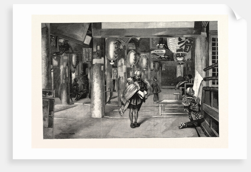 Pilgrims Praying in a Temple, Japan by Anonymous
