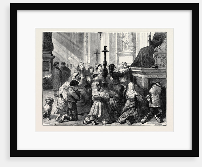 Rome: Kissing the Toe of St. Peter's Statue, Italy by Anonymous