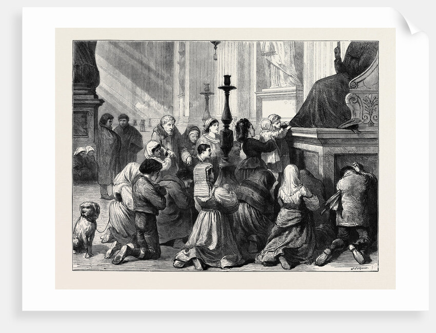 Rome: Kissing the Toe of St. Peter's Statue, Italy by Anonymous