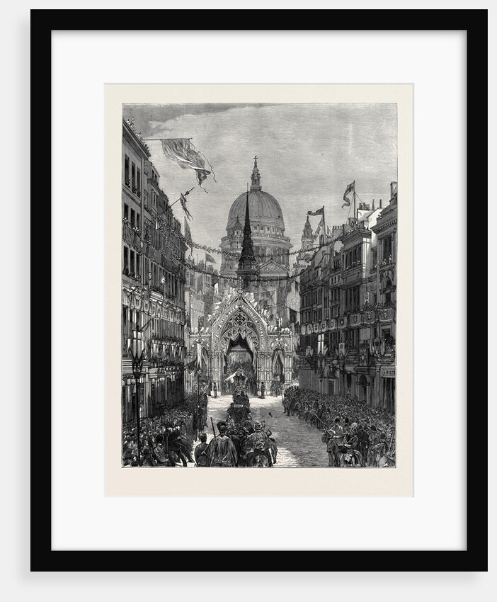 Sketch from Fleet Street: Looking Up Ludgate Hill, London by Anonymous