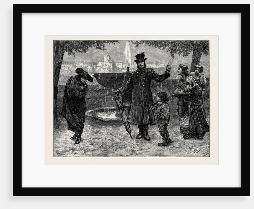 A Roman Cardinal and His Footman, on the Pincian by Anonymous