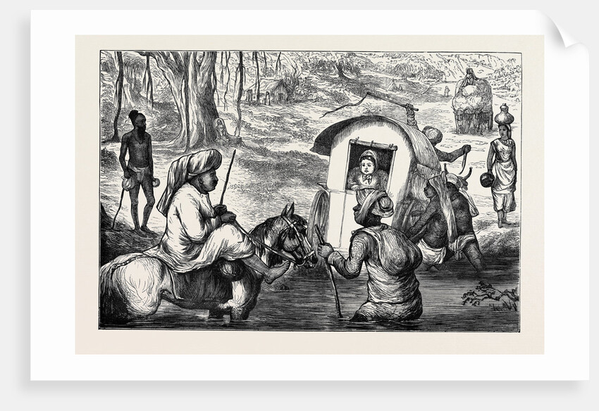 Indian Sketches, Crossing a Nullah by Anonymous