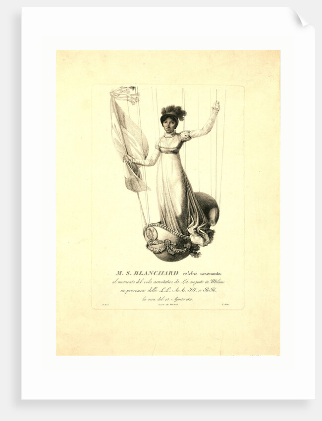 M.S. Blanchard, (Madeleine Sophie Armand) French Aeronaut by Anonymous