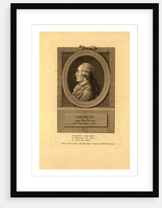 Head-and-Shoulders Profile Portrait of French Balloonist J.A.C. Charles by Anonymous